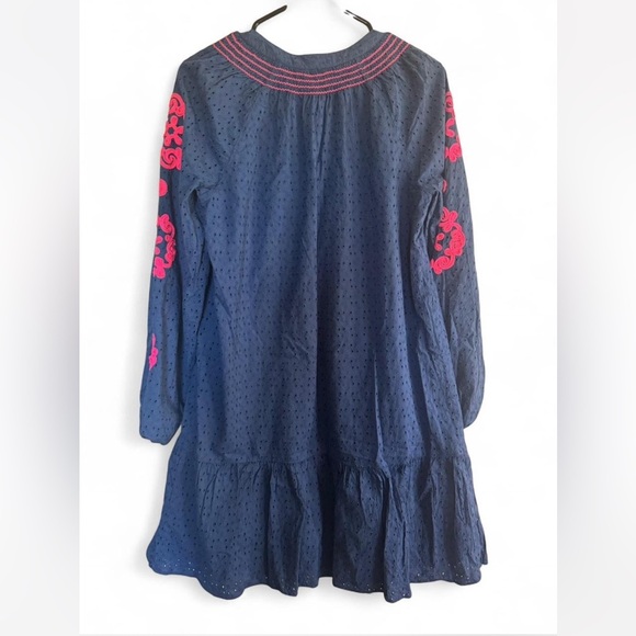 Lily Pulitzer Lucee Navy & Pink Boho Eyelet Dress Medium - Picture 6 of 6
